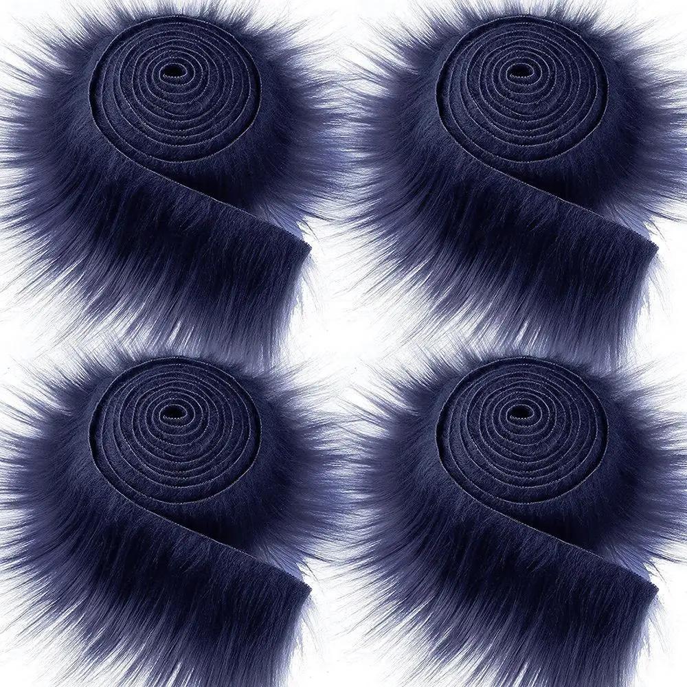 1Pc 9CM*1.5M Soft Apparel Sewing Fluffy Trimming Faux Fur Ribbon Tapes Plush Fur Stripe Long Plush Fur Fabric Trim Fabric Roll
