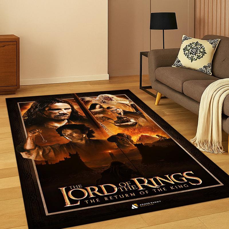 Movie L-Lord of The Rings H-Hobbit Carpet Rug for Bedroom Living Room Sofa Playroom Doormat Home Decor,Kid Area Rug Non-slip