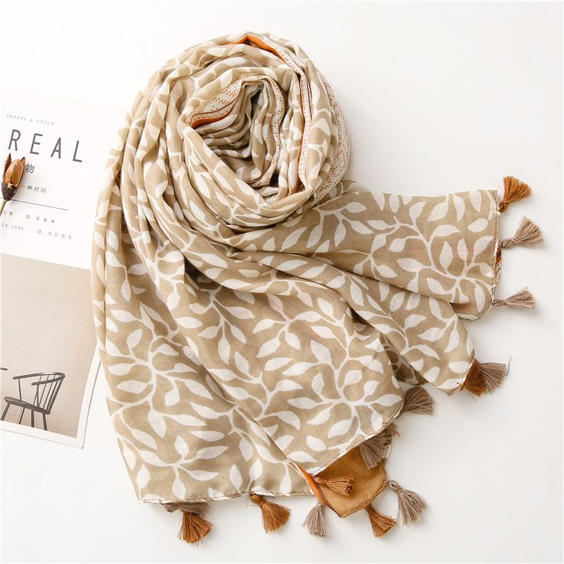 Sommer Atmungsaktiv 85*180cm Luxus Damen Weicher Damen Viskose Schal Damen Baumwolle Leinen Gefühl Schal Quaste Muslimischer Hijab