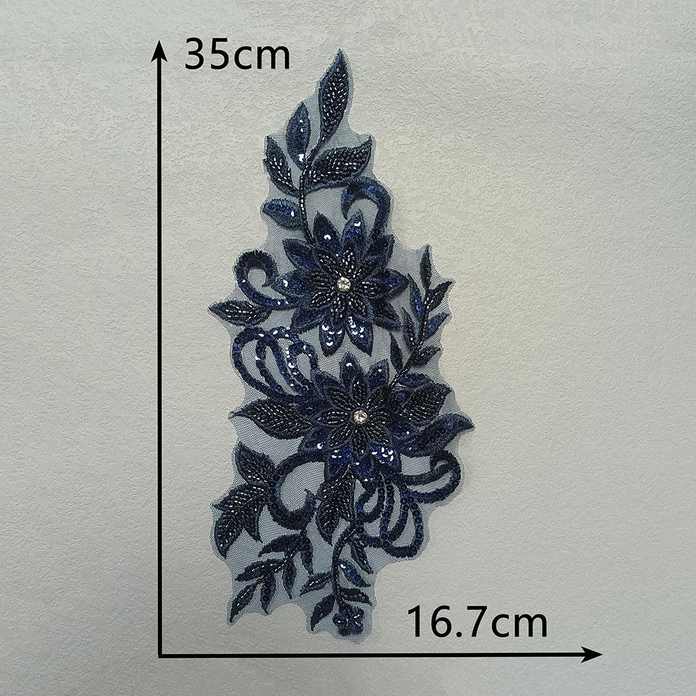 

Three-Dimensional Versatile Bead Embroidery Mesh Sequin Embroidery Nail Drill Lace Embroidery Decorative Clothes Decal Accessories Sewing Lace Style 3316 (1 piece)