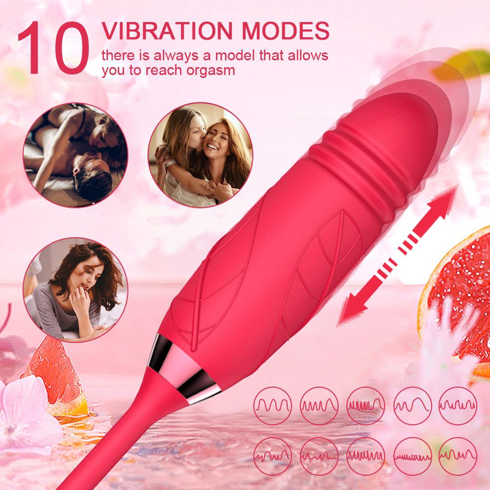 Rose Flower Vibrator: Telescopic Clitoral Stimulator & Suction/Blowing Sex Toy for Women