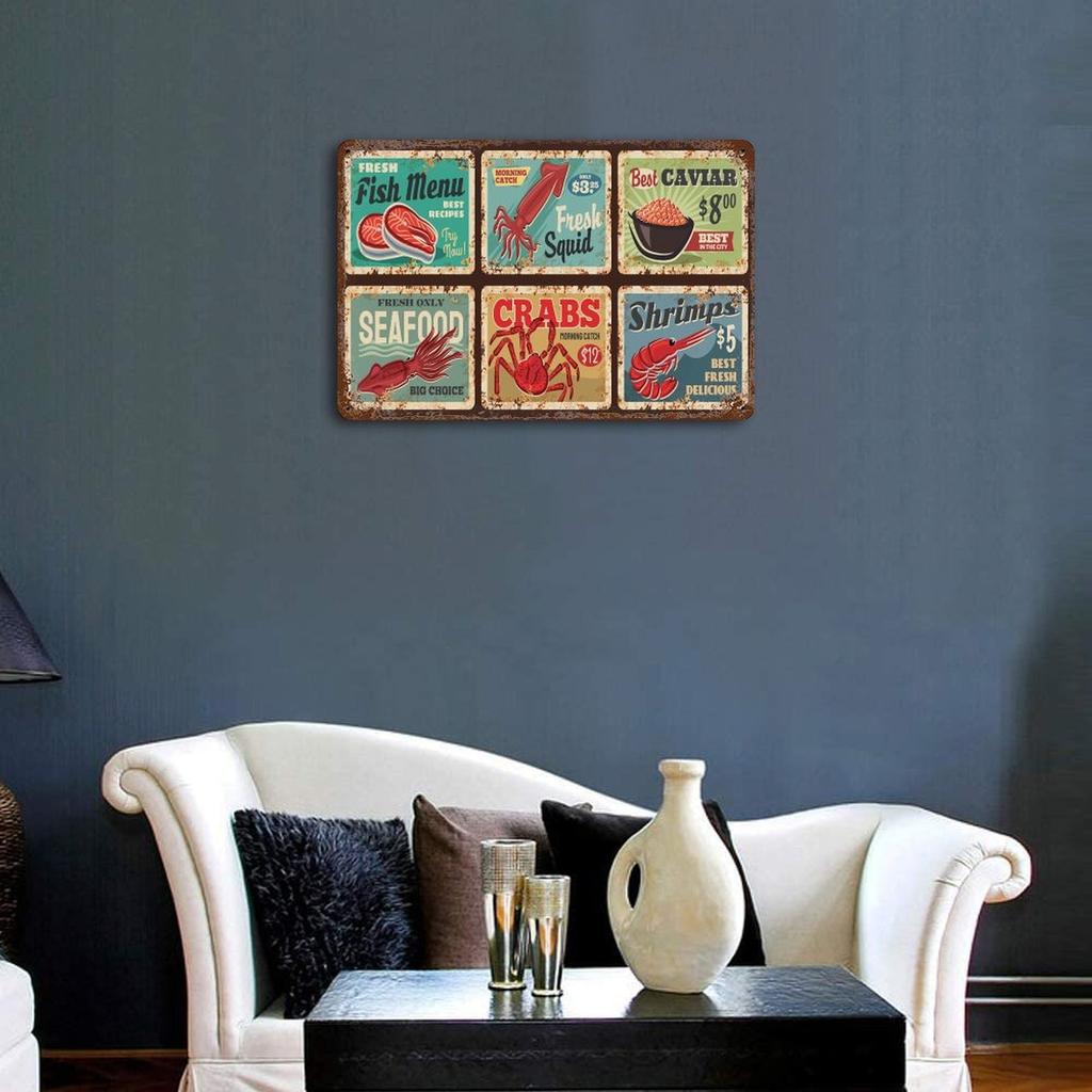 1-Pack vintage wall decor metal plaque, 20×30cm and 30×40cm, aged rustic design for office, shop or bedroom