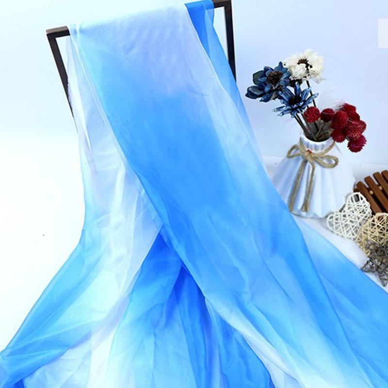 Tessuto chiffon sfumato ombre 1M, tessuto in organza tulle sottile 30D per costume cosplay fai da te, abito Hanfu in stile antico