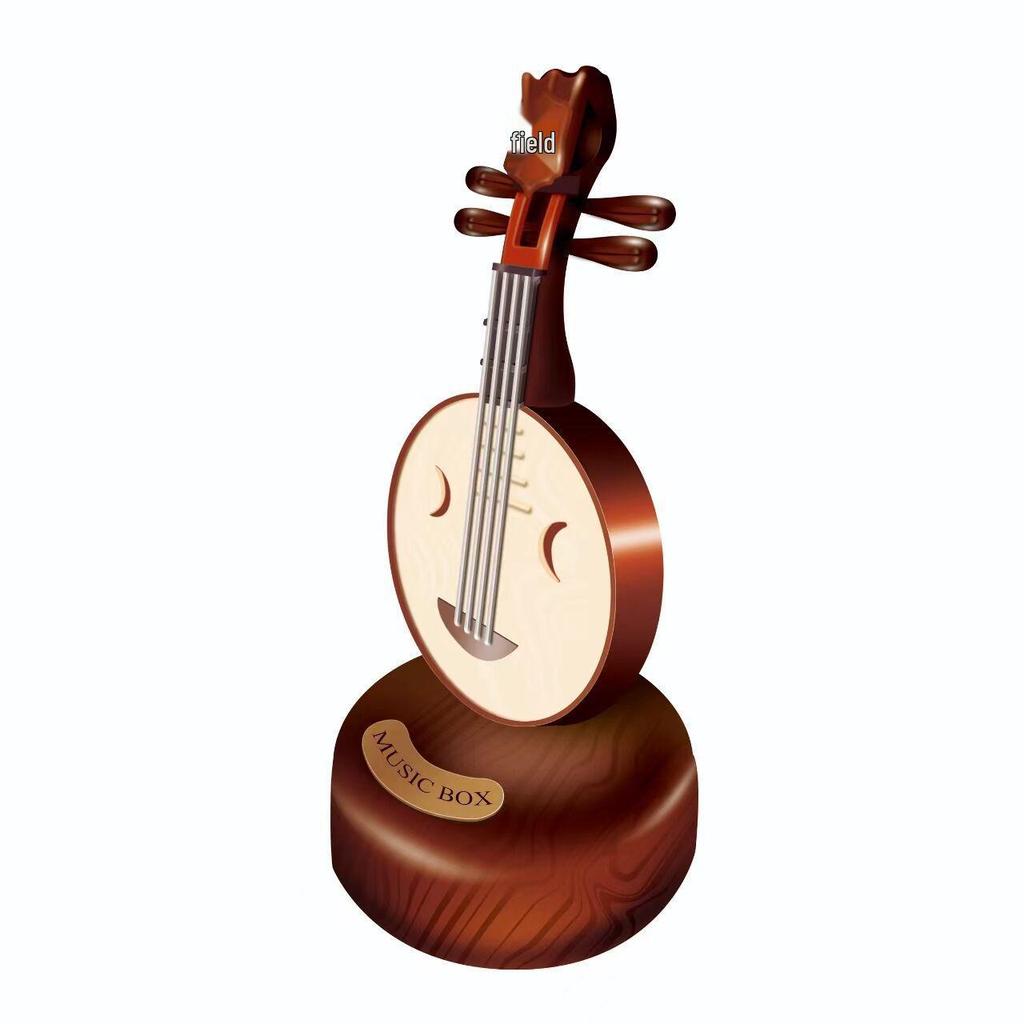 European Style Rotating Music Box: Guitar & Violin Ornament - Perfect Birthday or Couple Holiday Gift for the Living Room.