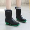 Mid-Tube Women's Rain Boots Outdoor Casual Waterproof Non-slip Outer Wear Water Shoes Work Shoes Thick And Warm For Four Seasons
