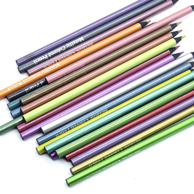 Kros24 Black Wood Metal Colored Pencils for Student Art & Creative Graffiti - Boxed Set