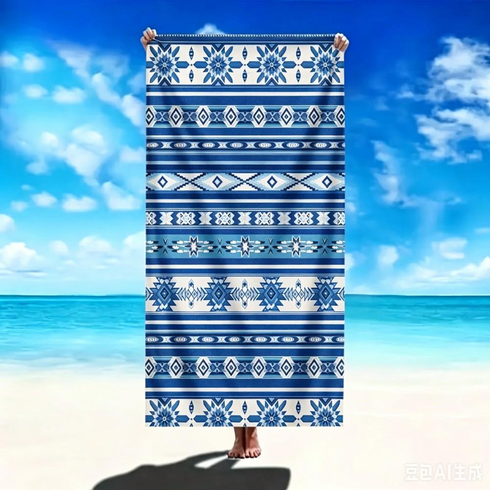Southwestern Aztec Pattern Beach Towel Tribal Geometric Print Towel for Summer Beach and Pool Days 50x100cm