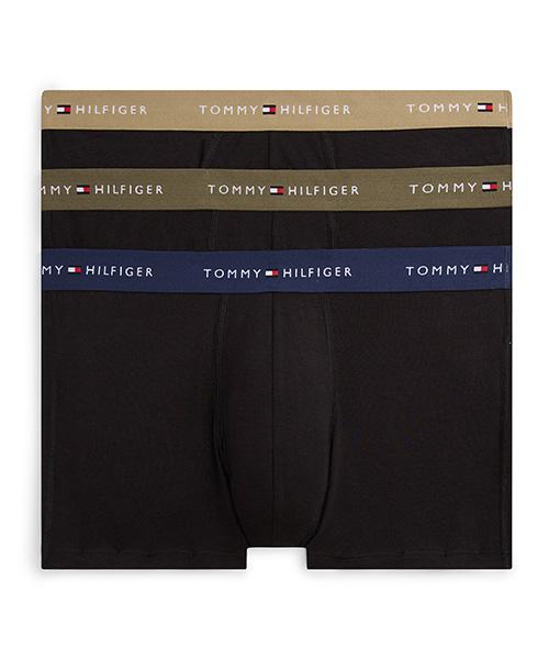 [Tommy Hilfiger] Waistband Color Trunk 3-Pack T12G1AXO100MT10SZ [Shipped from Korea] 100% Authentic Black - L