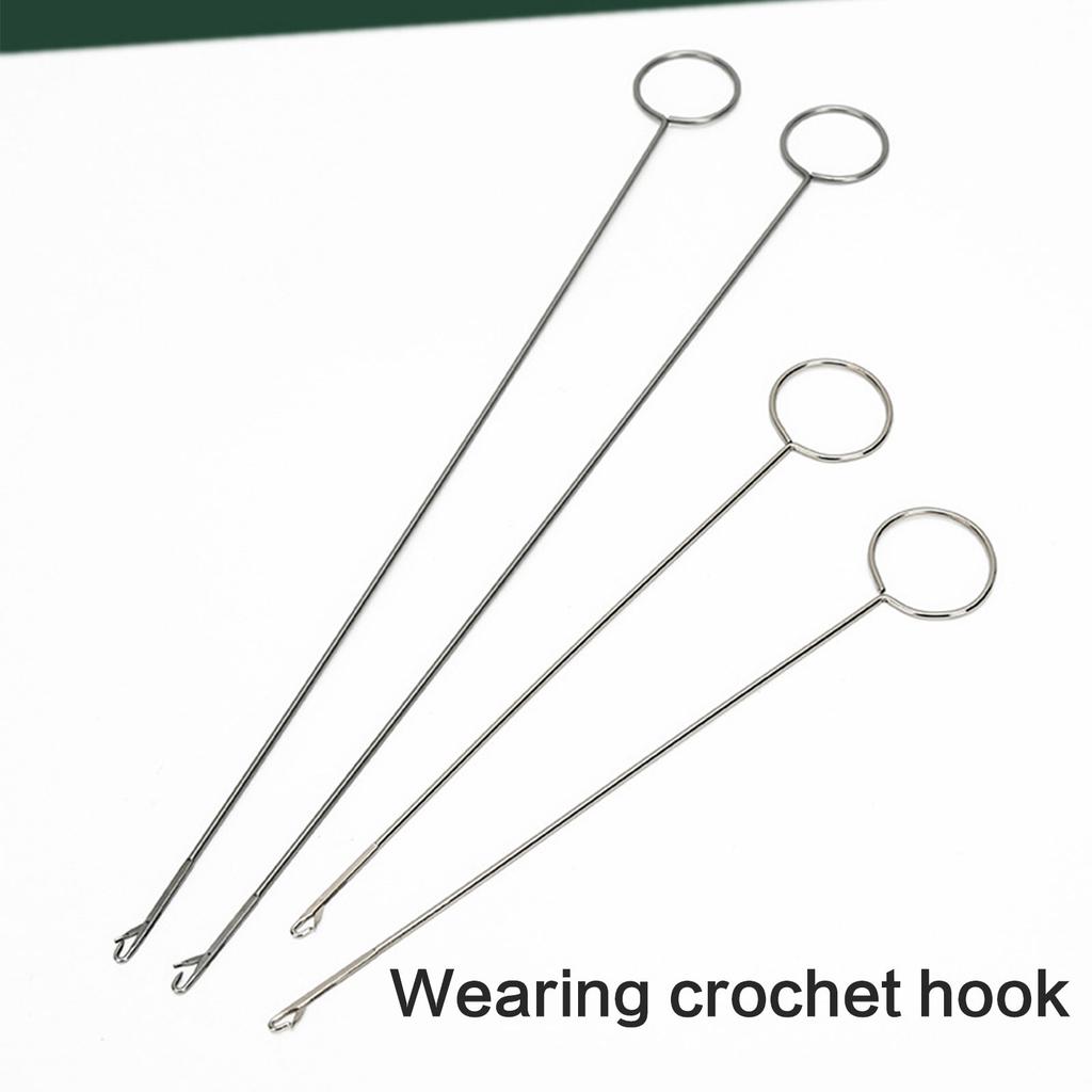 Long Hook Needle Threader For Elastic Bands Easy Quick Insert Metal Threader Sewing Threading Tool For Clothing Handbag