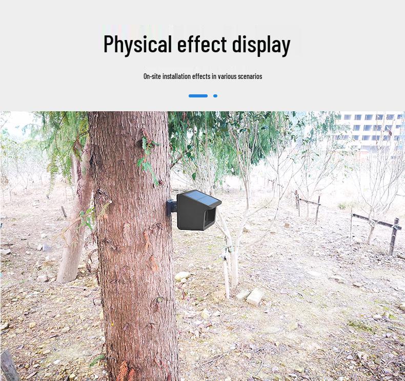 Black Iron Solar Wireless Anti-Theft Infrared Security Alarm for Fish Ponds and Orchards