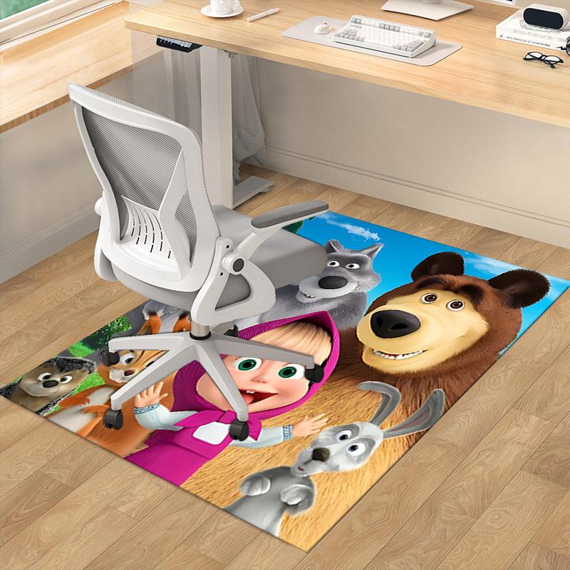 Masha Bear Adventure Carpet For Playroom Bedroom Living Room Sofa Home Decorkids Game Area Rug Nonslip Floor Mat