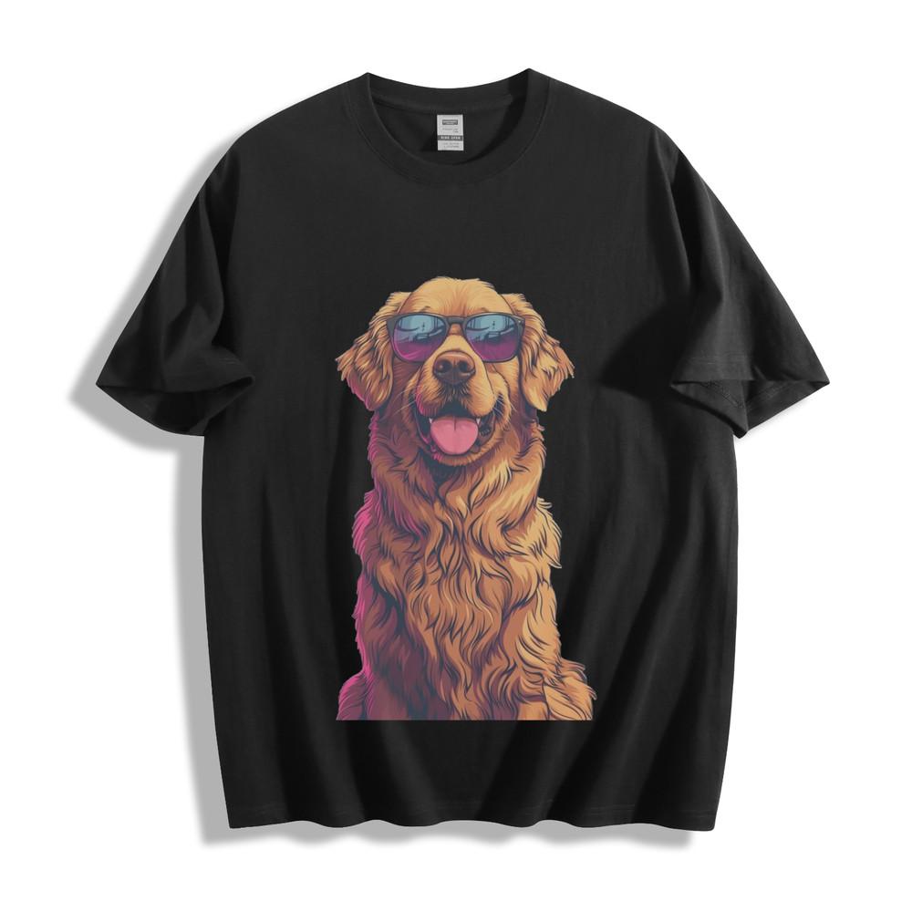 

Cool Golden Retriever T-Shirt - Sunglasses Dog Design Unisex Tee M
