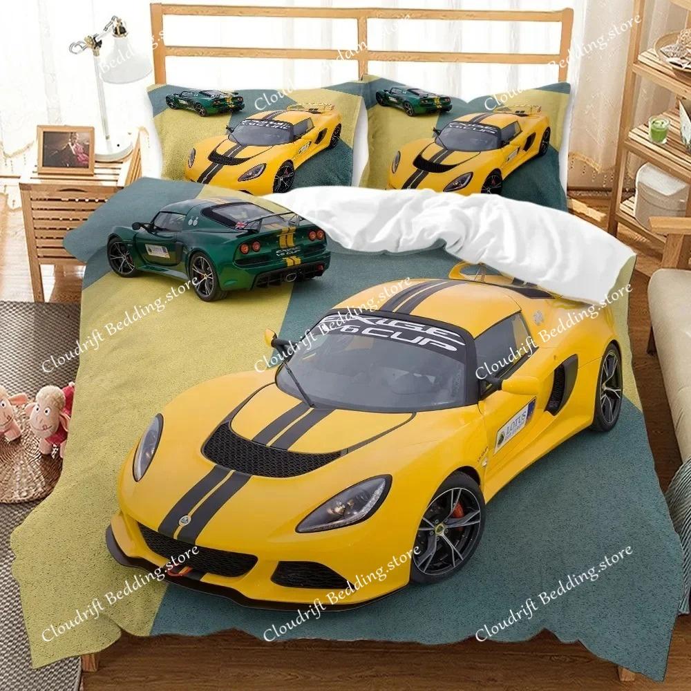 Race Car Duvet Cover Set King Queen Twin Size Red Flame Comforter Cover 3D Sport Car Theme for Boys Girl Polyester Bedding Set