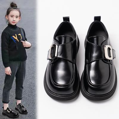 Scarpe di pelle piccole da bambina, Scarpe da studentessa, Scarpe versatili antiscivolo, Punta rotonda Stile college alla moda