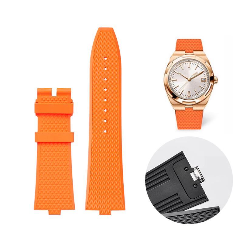 

Quick Release Fluoros FKM Rubber Watchband Replacement for Vacheron strap VC Overseas 4300V 4500V 5500V 7900V Watch Band 24x7mm 24x7mm