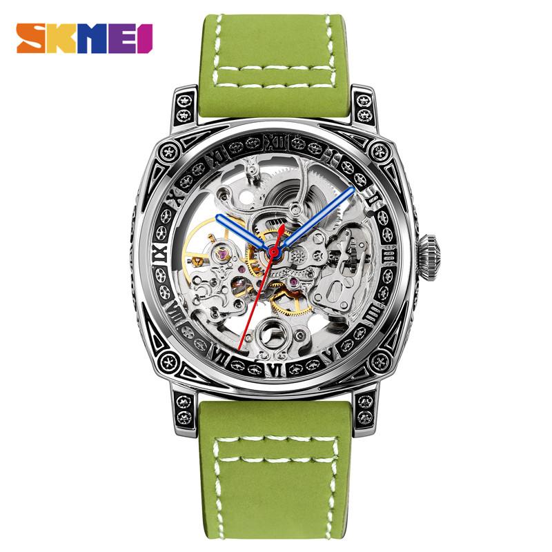 Luxus Bőrszíj Férfi Automata Órák Egyszerű Mechanikus Karóra Férfi Vízálló Óra Reloj Hombre