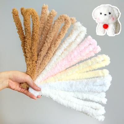 Colorful Plush Twisting Rod Wool Thread Iron Wire Twisting Sticks Strip DIY Kawaii Craft Toys Twist Stick Sewing Accessories