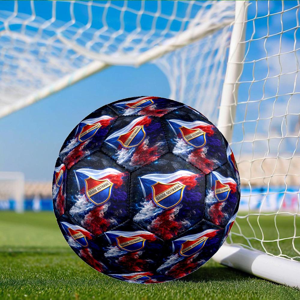 Fc Banik Ostrava Crest Size 5 Soccer Balls, Anti-Slip, Protective Football, Outdoor Sport, Practice Games, Birthdays Gift Suitable for fan
