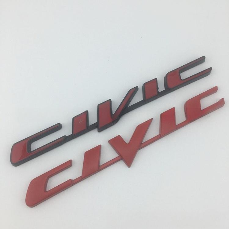 Metal Car Sticker Emblem Badge Decals Decoration For Honda CIVIC Logo Emblem Sticker Fender Trunk Badge Exterior Auto Accessorie