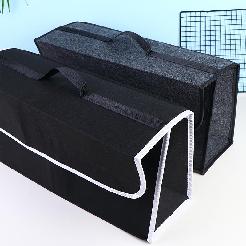 Foldable Premium Dark Gray Felt Storage Box Large Organizer Car Trunk Boot Auto Parts Anti Slip Home Office Durable Tool Box