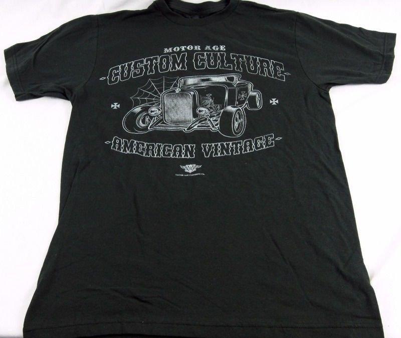 Mens NEW Motor Age Short Sleeve Black Custom Culture T Shirt Size M 2X Unisex T-Shirt XXL