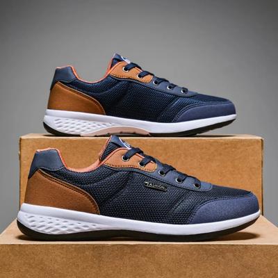 Original Men's Sports Shoes Running Training Breathable Leather Lace-up Casual Business Commute Shoes Walking Outdoor Sneakers