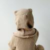 Warm Woolen Baby Balaclava Hat Ear Protection Knit Cap Scarf Cute Knitted Beanie Cap  Boy Girl