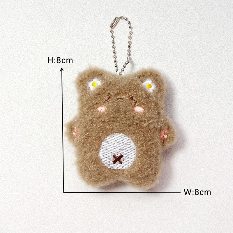 Cute Plush Squeak Little Bear Keychain Toy Stuffed Animal Bear Doll Pendant Backpack Bag Car Keyring Pendant Girl Gifts