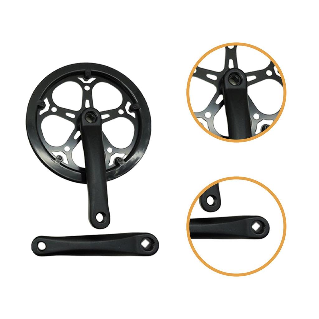 Chainring, Crank Arm, Single Crankset, Double Cover, Hollow Aluminum Alloy, Lightweight,