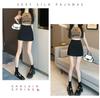 Women's Spring-Summer 2024 Petite Midi Bodycon A-line Skirt with Anti-exposure Shorts and High Waist Design