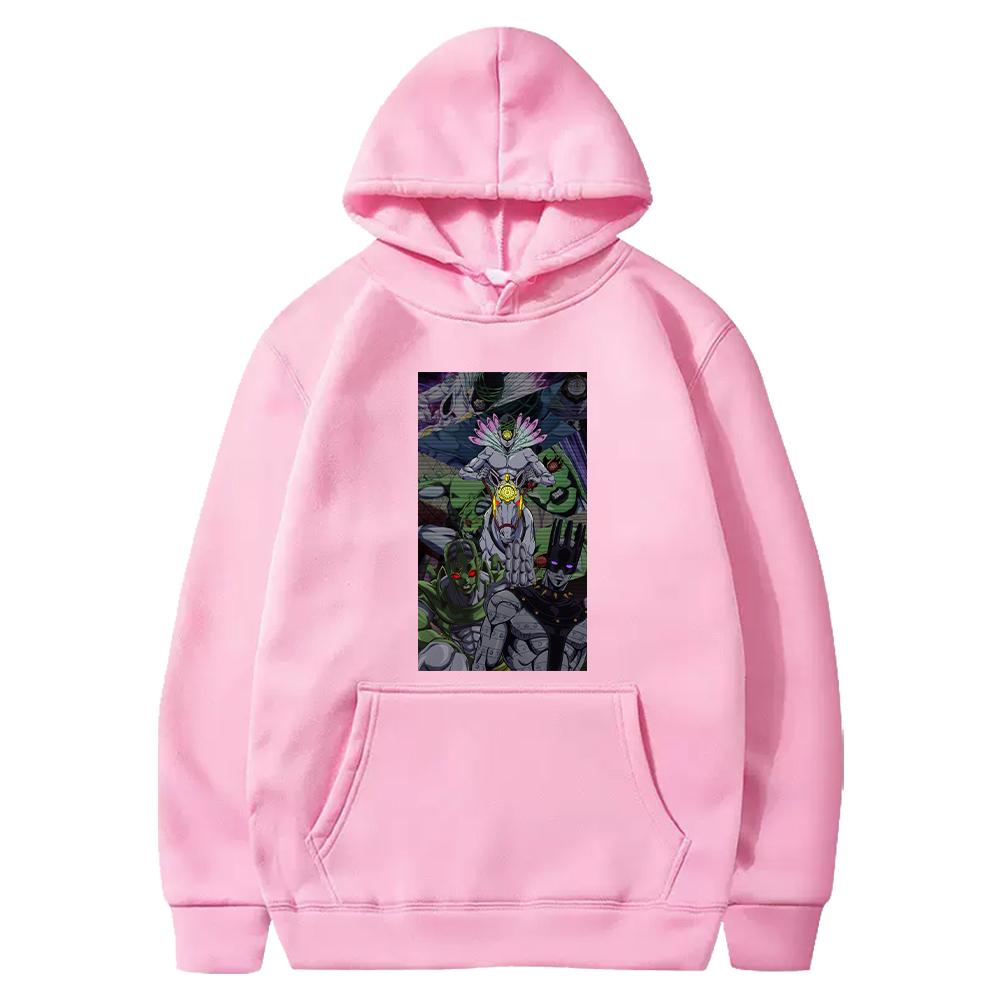 Hot Anime JoJo's Bizarre Adventure Made In Heaven Graphic Hooded Men Women Manga Hoodie Plus Size Streetwear Harajuku Sweatshirt