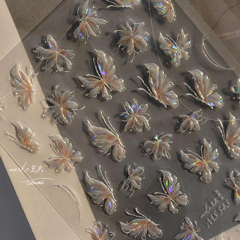 

Xiaohongshu Best Selling Shell Light Butterfly Nail Stickers Fairy Japanese Style Nail Sticker Classy [Get Manicure Implement for Free]] Shining Butterfly