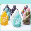 Statue de Gorille en Résine avec Pierres de Cristal Naturelles Pour Décoration de Bureau Cadeau Pour Amis