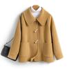 Manteau en Laine Coupe Slim pour Femme - 100% Laine, Double Face, Fermeture à Bascule, Grande Taille, Revers, Automne/Hiver