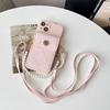Metal Flower Crossbody Strap Phone Case With Card Slot For Iphone 15 16 17