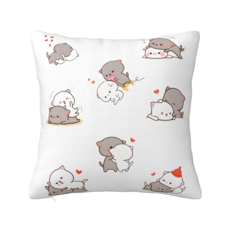 Custom Peach And Goma Eating Salad Modern Throw Pillow Cover Bedroom Decoration Car Cushion