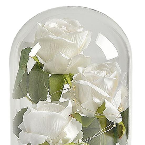 Goldfolienrose Glasabdeckung Mehrzweck-Rosendekoration in Glasdom mit schwarzem Holzsockel Romantische Valentinstagsgeschenke für Frauen Geburtstag