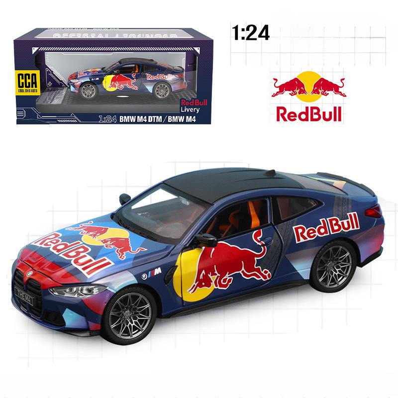 CCA Simulation 1/24 BMW M4 G82 DTM Red Bull Racing Car Model Sound Light Collection Miniature Voiture Home Decor Boy Friend Gift