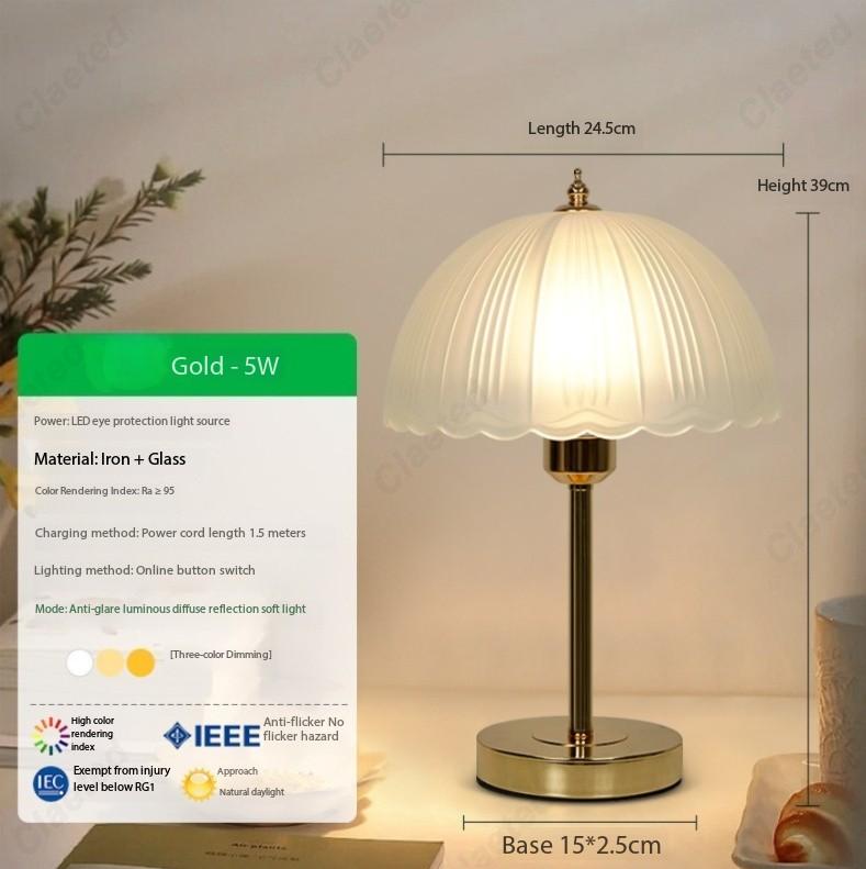 Creative New LED Glass Small Table Lamp Living Room Study Bedroom Bedside Atmosphere Decorative Lighting