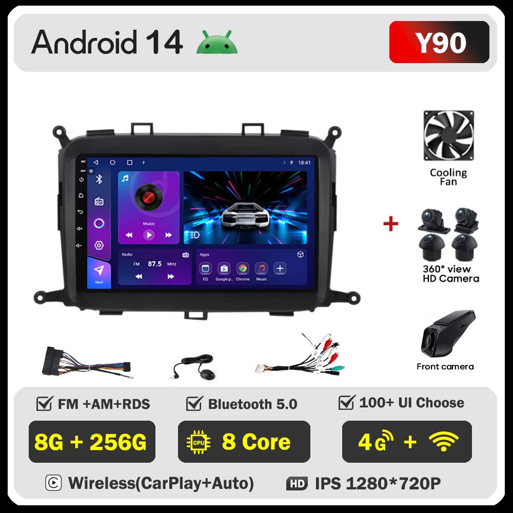 Android 14 For Kia Carens RP 3l 2013-2019 Car Multimedia Video Player Stereo Head Unit Intelligent Car Systems GPS Navigation