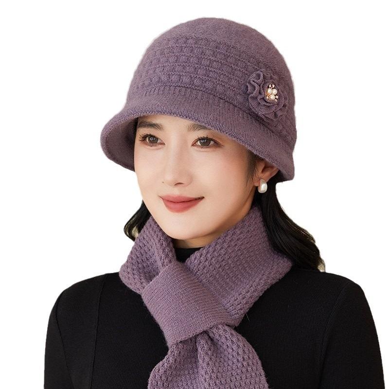 Hat Women's winter warm bucket hat Wool hat Basin hat
