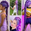 1/2/3 Sets 26-Inch Long Purple Hair Extension with Comb Bun Maker Hairdressing Tools Party Pre Stretched Straight Synthetic Hair Extension