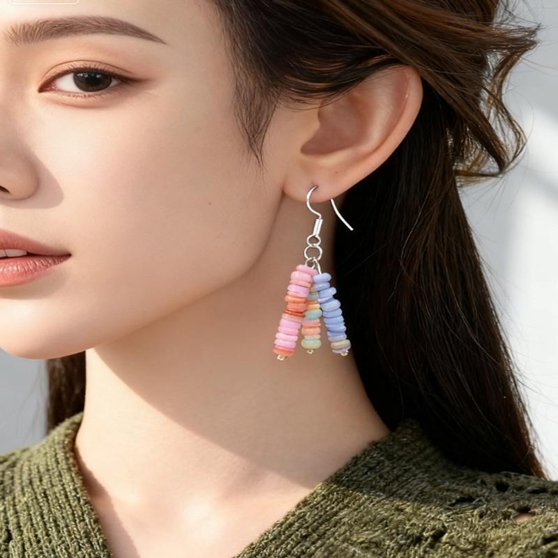 Tassel Bamboo Shell Earrings - Elegant European & American Style