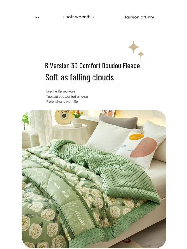 Popular Class A Bean Velvet 3D Massage Quilt – Four Seasons, Lightweight, and Warm for Home or Dormitory Use