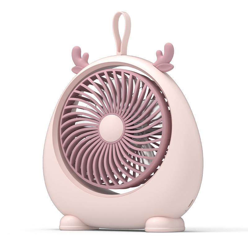 

Cute Deer Ear Design Cooling Fan USB Power Home Office Portable Fan with 3 Wine Speed Adjustments,Size L Pink