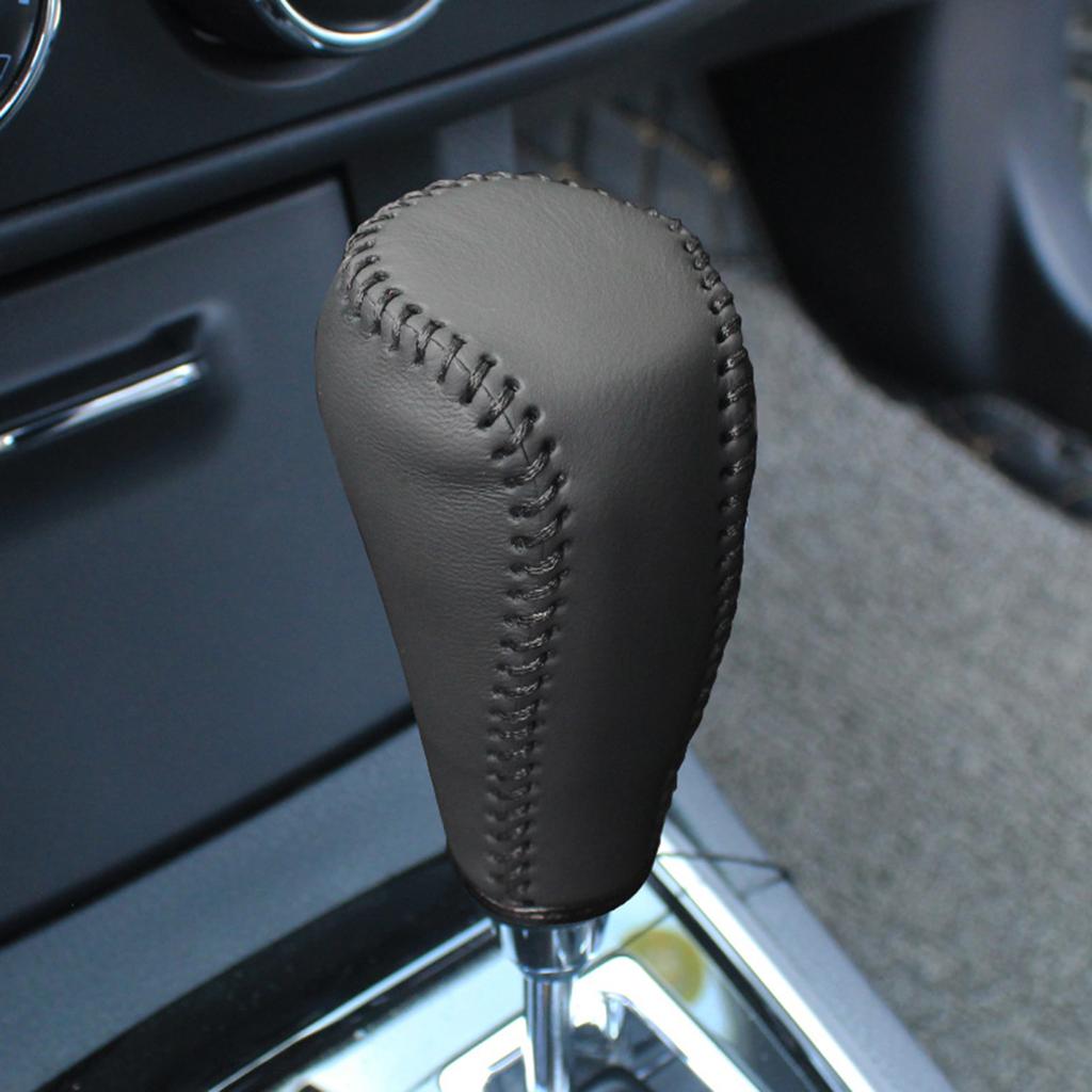 Car Gear Collars AT Leather Interior Gear Shift Knob Head Cover Wear-resistant Accessories Compatible for RAV4 2014-2019