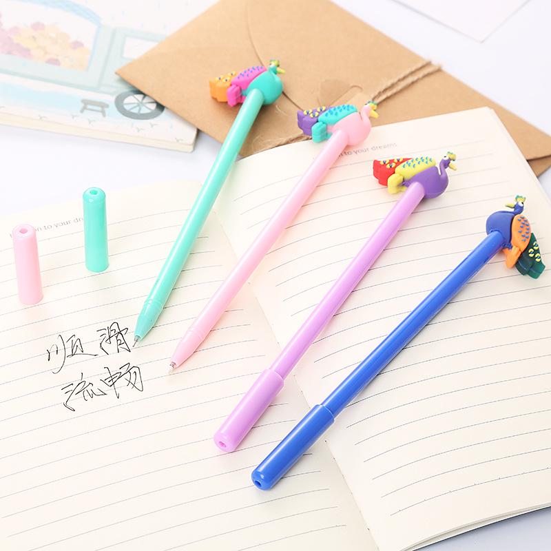 Creative Cartoon Peacock Pen for Students - Cute, Neutral Design, Ideal for Office and Learning Supplies