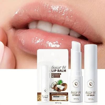 Bálsamo labial anti-rachaduras Batom antirrugas com coco Batom duradouro para lábios volumizadores hidratantes nutritivos e refrescantes Cuidado labial