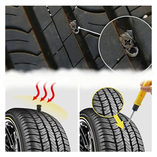 Vacuum Tire Sealant Nails Kit Durable Heavy-Duty Tire Stoppers Spiral Rubber Nails Quick Self-Service Repair Tools