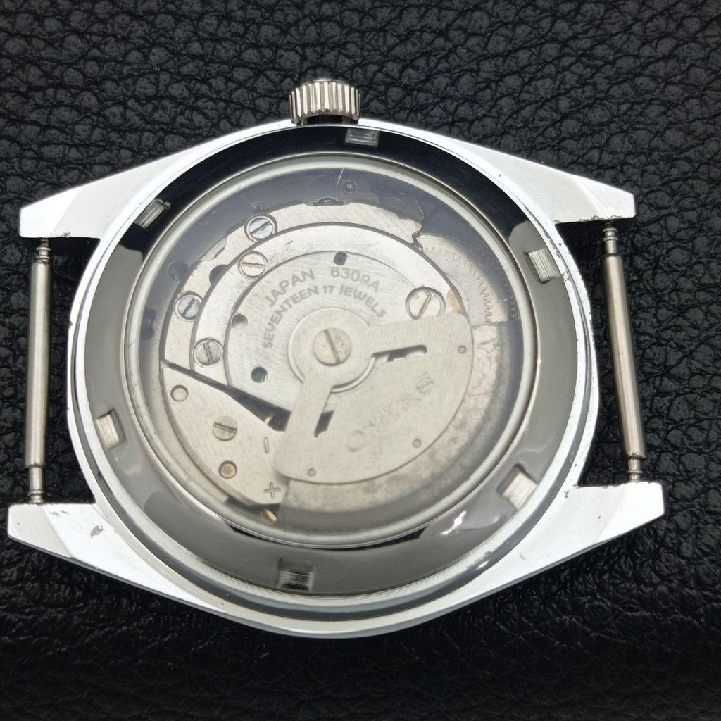 REFURBISHED JAPAN SEIKO 5 6309A AUTOMATIC MENS BLACK COLOR DIAL WATCH A440303-4 Sk-a440303